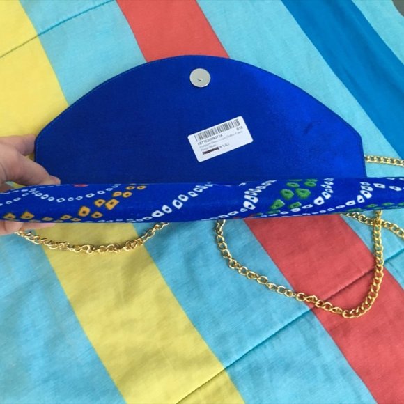 Blue Ikat Fabric Clutch Bag - Picture 5 of 7